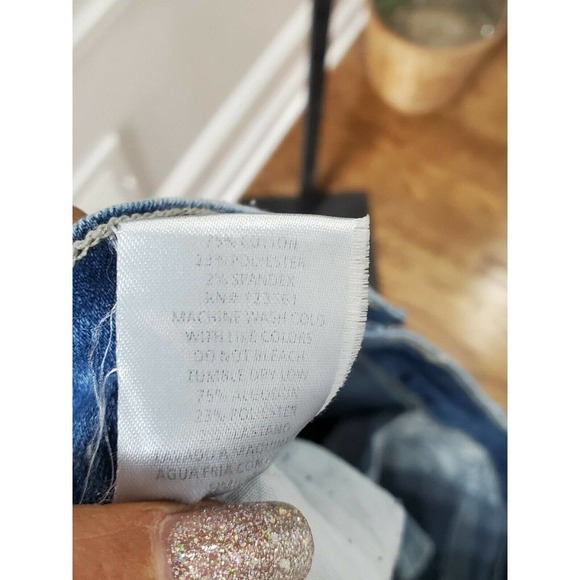 Mignon Women Blue Denim Cotton Blend Distressed A-Line Jean Skirt Size 1,2 & 3XL - Picture 9 of 12